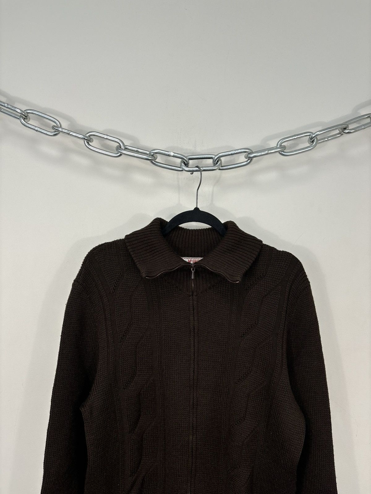 McGregor Vintage 70s McGregor Sportswear Brown Cable Knit Zip Sweater Size US M / EU 48-50 / 2 - 4 Thumbnail