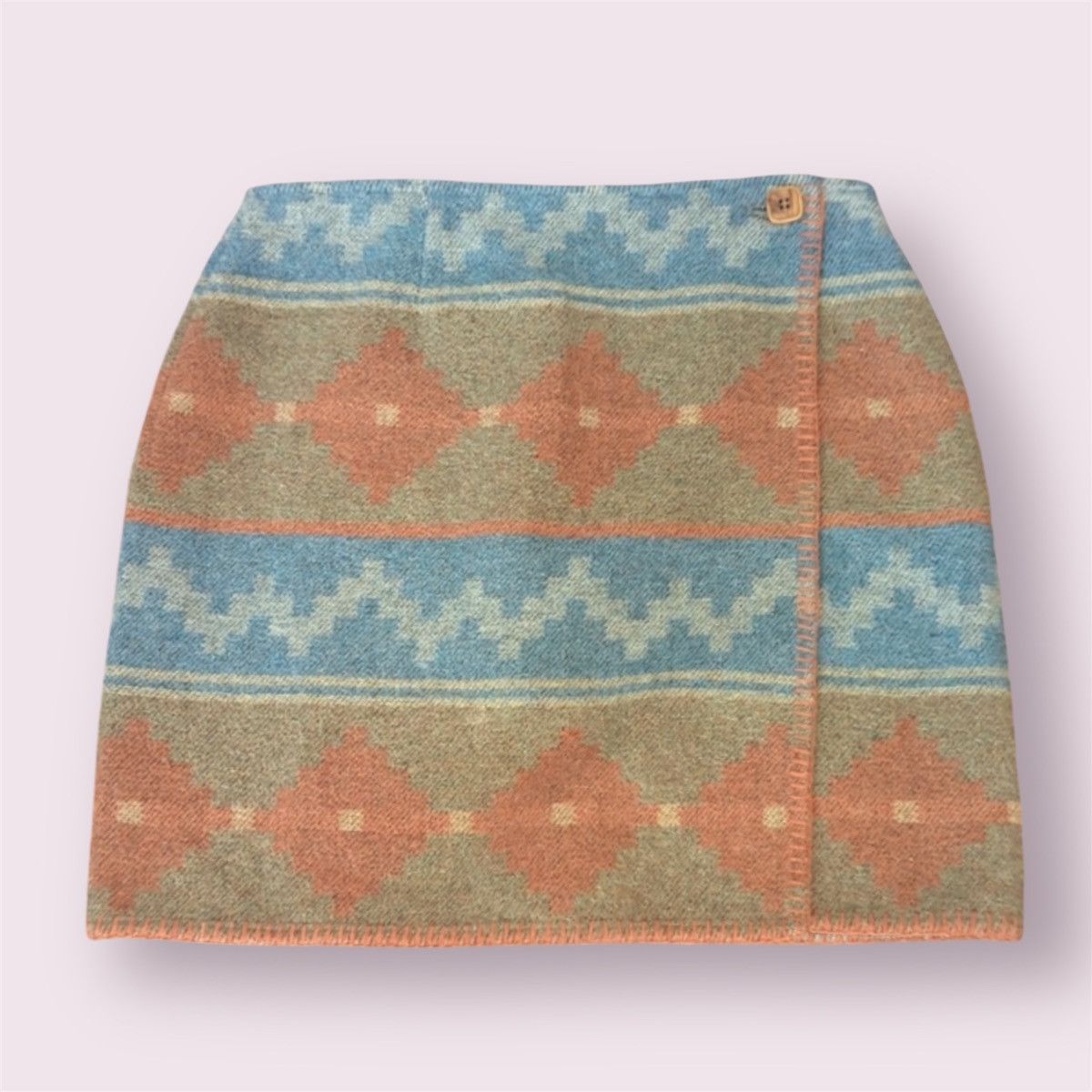 Vintage VTG Southwestern Blanket Wrap Mini Skirt Size 30" / US 8 / IT 44 - 1 Thumbnail