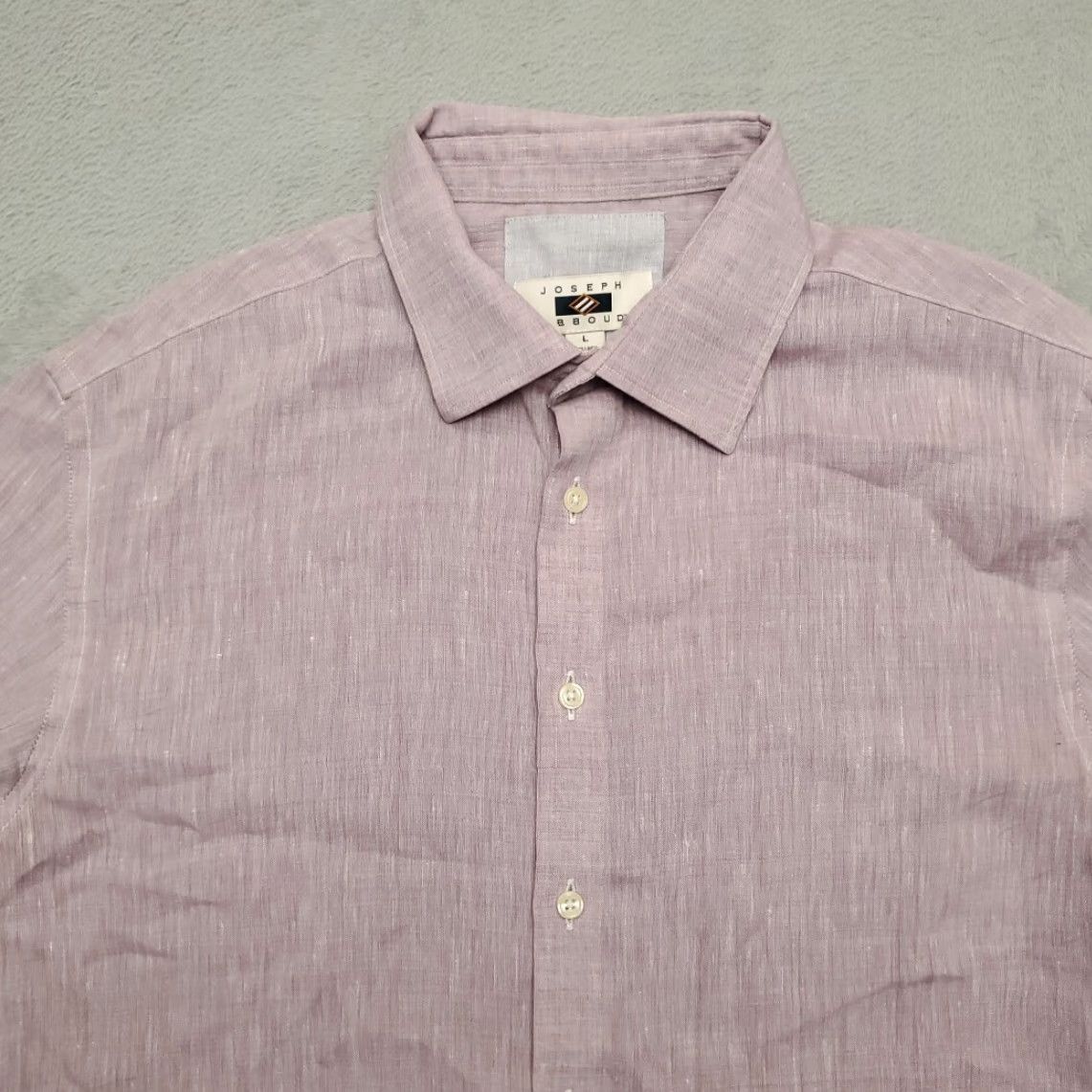 Joseph Abboud Joseph Abboud Shirt Large Purple Linen Blend Long Sleeve Comfort Classic Mens Size US L / EU 52-54 / 3 - 3 Thumbnail