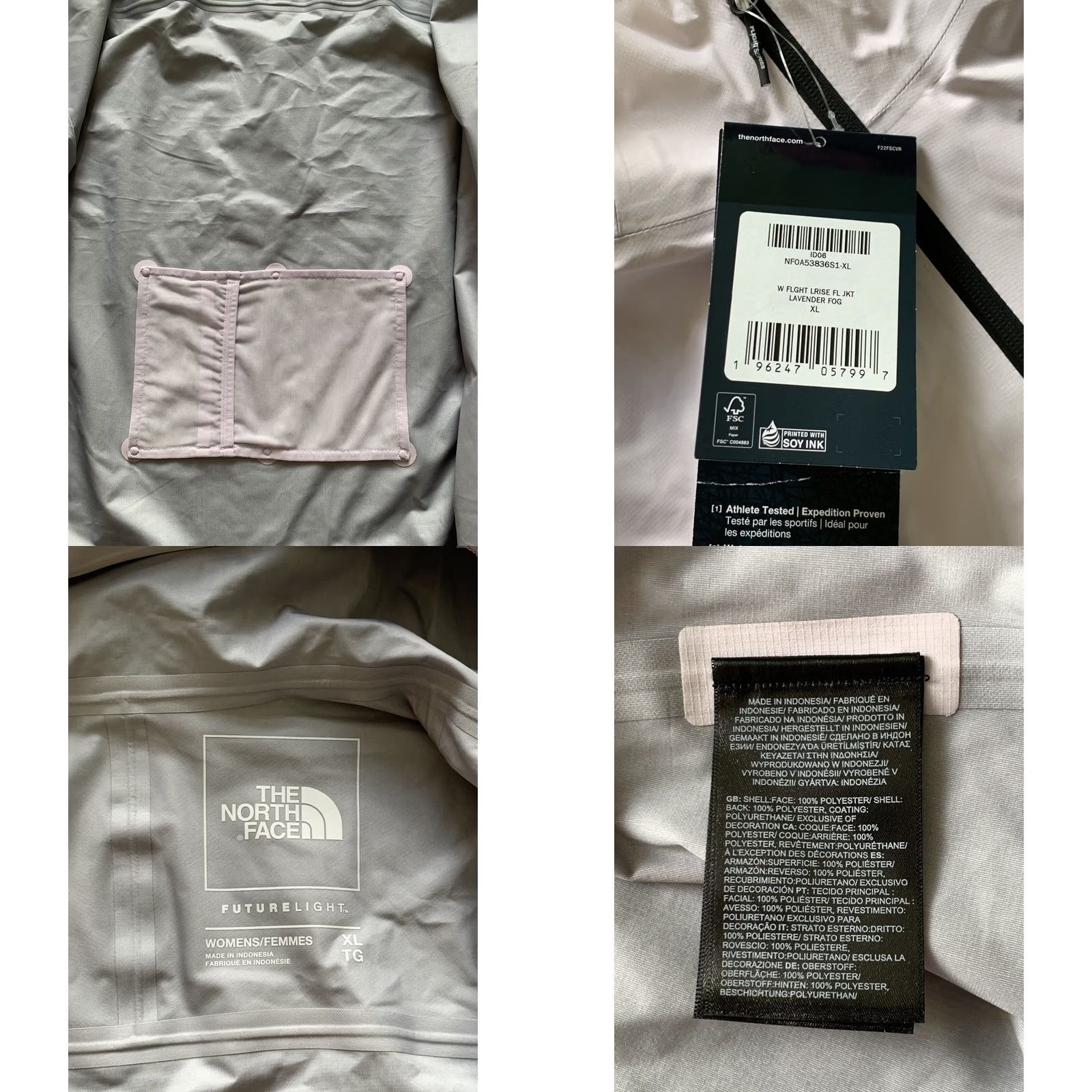 The North Face The North Face Flight Lightriser Futurelight Zip Jacket Women XL Lavander Windbreaker City Outdoor Size XL / US 12-14 / IT 48-50 - 8 Thumbnail