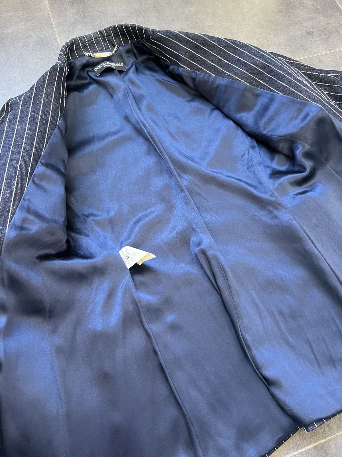 Dolce & Gabbana Dolce&Gabbana 00's heavy denim Striped Blazer and Pants Suit Size M / US 6-8 / IT 42-44 - 14 Thumbnail