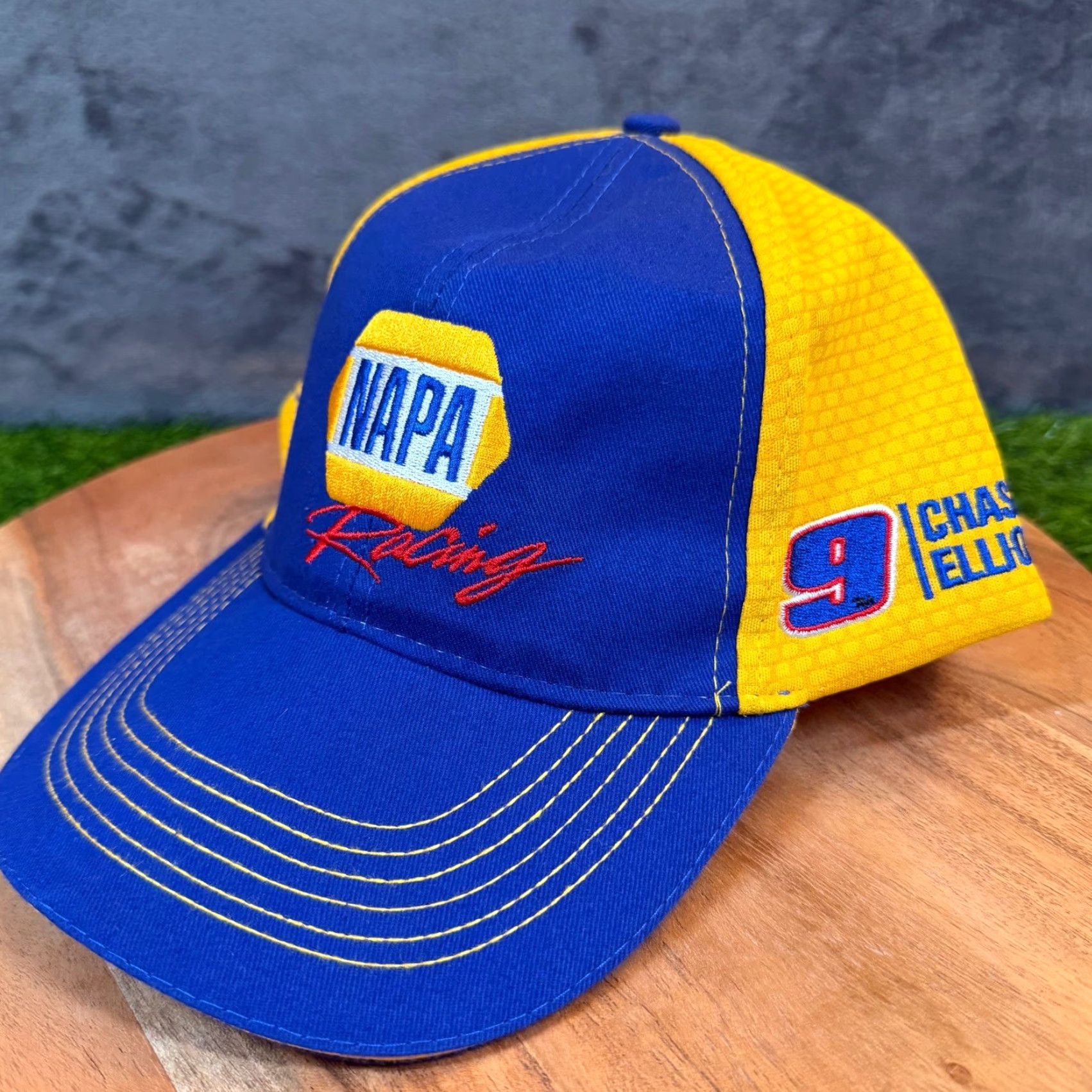 NASCAR NASCAR Hat Baseball Cap Mens Chase Elliott 9 NAPA Racing Blue Yellow Adjustable Twill Hook and Loop Multicolor Size ONE SIZE - 2 Thumbnail