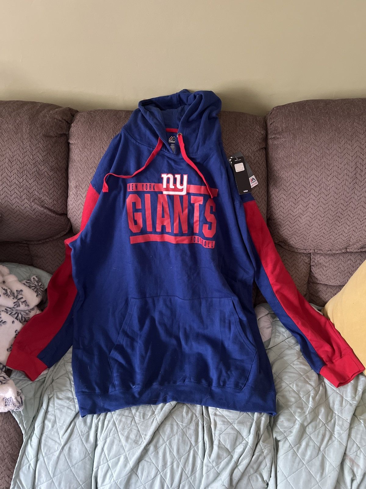 NFL Majestic NFL New York Giants Football Hoodie Size US XXL / EU 58 / 5 - 1 Thumbnail