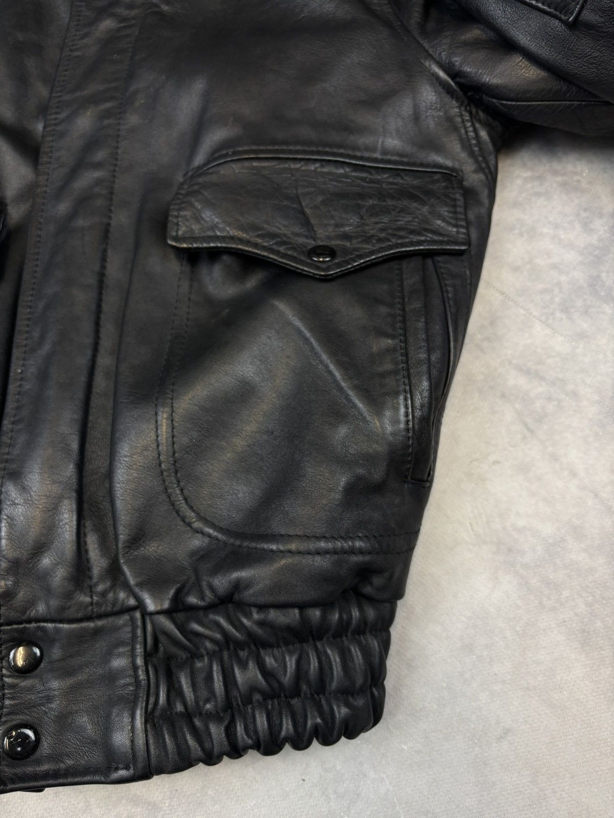 Genuine Leather × Japanese Brand Vintage Leather Jacket Police Polizei Biker Bomber 90s RARE Size US S / EU 44-46 / 1 - 5 Thumbnail