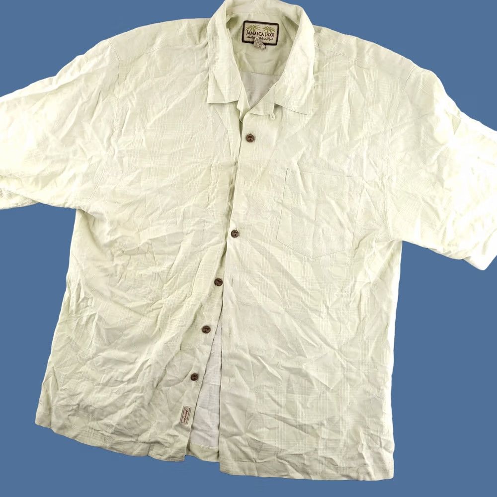 Vintage Hawaiian 100% Silk Shirt Mens Large Green Floral Short Sleeve Button-Up Jamaica Jaxx Size US L / EU 52-54 / 3 - 1 Thumbnail