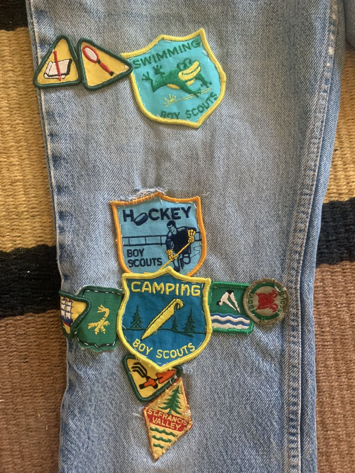 Levi's Vintage 80s Levi’s 517 patchwork denim Size US 29 - 3 Thumbnail