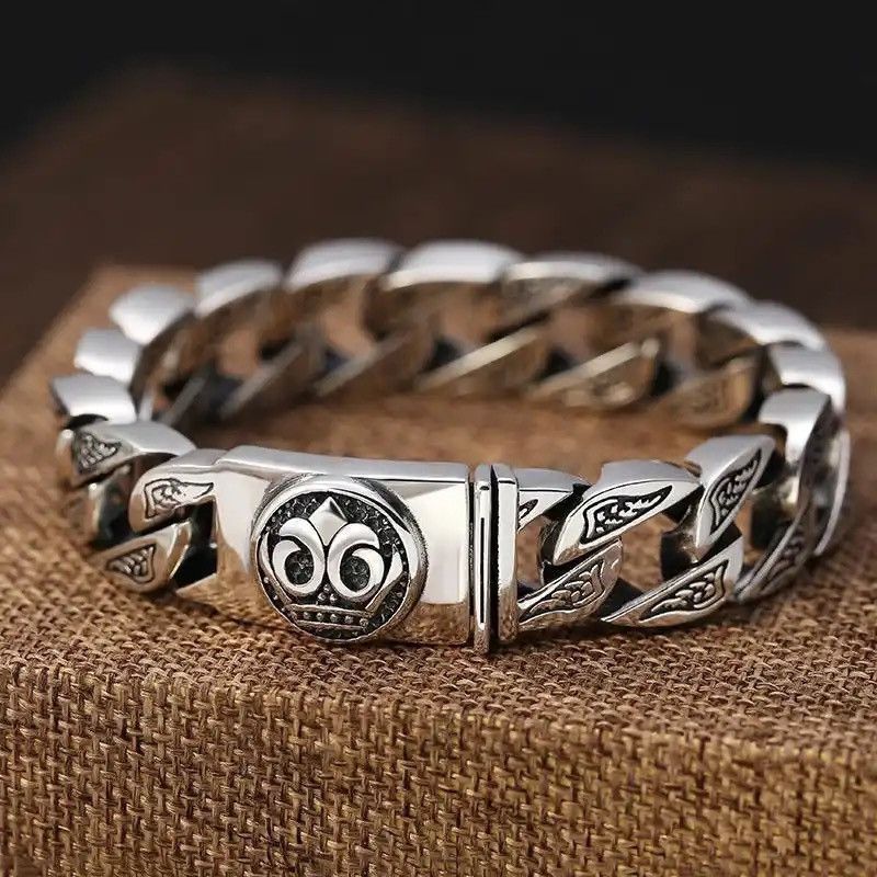 Jewelry S925 Silver Locomotive Latch Horsetail Woven Bracelet Size ONE SIZE - 1 Thumbnail