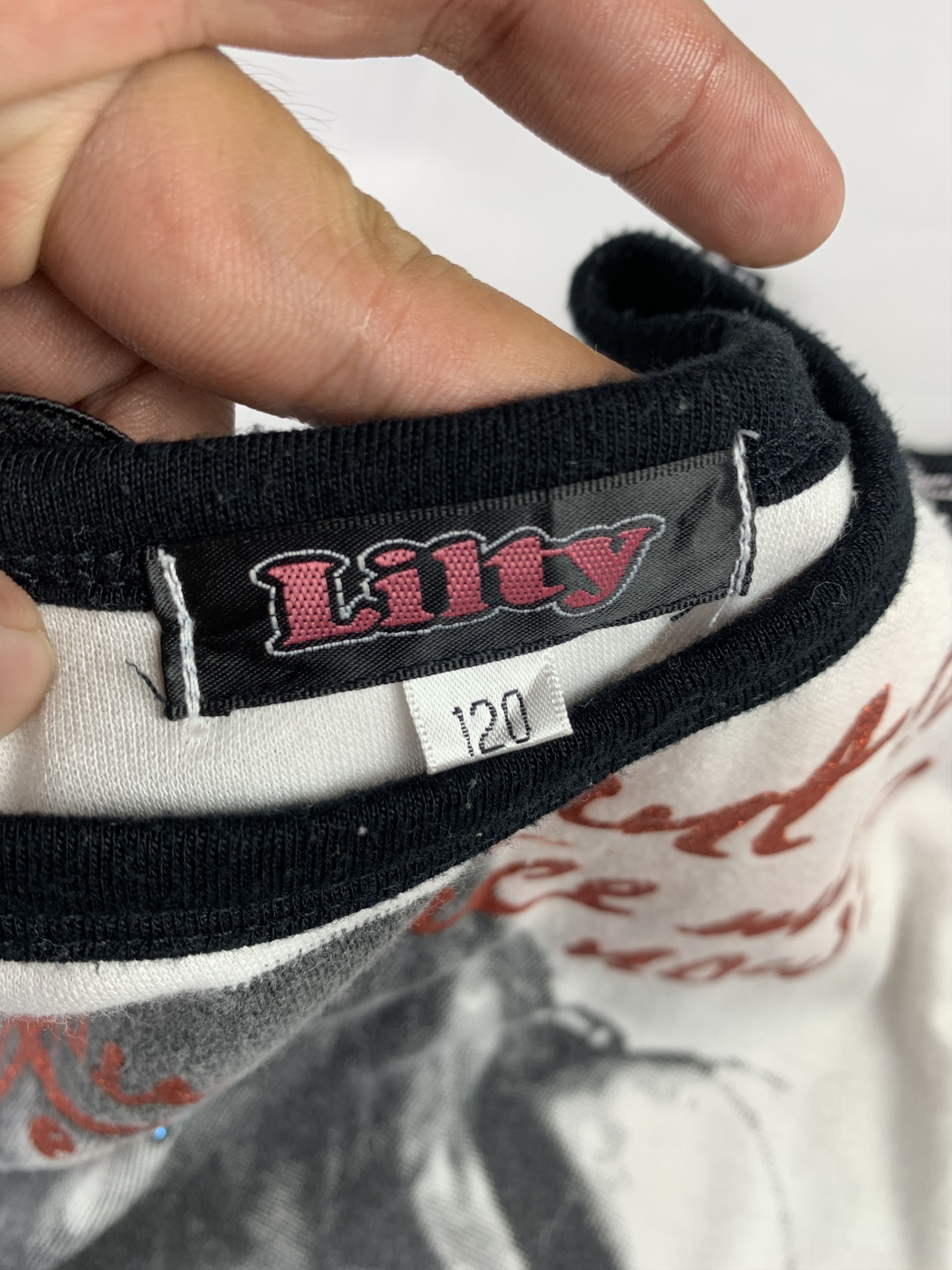 Japanese Brand y2k Lilty Girl Graphic Suspender Raglan Tee (XS) Size XS / US 0-2 / IT 36-38 - 11 Thumbnail