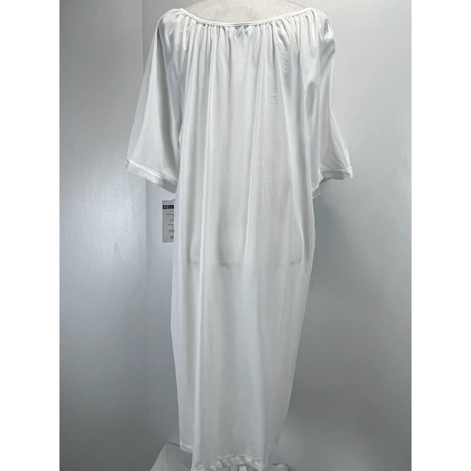 Vintage VINTAGE Kelly Reed Nylon Nightgown 26W Plus White Semi Sheer 1990s Womens Size ONE SIZE - 3 Thumbnail