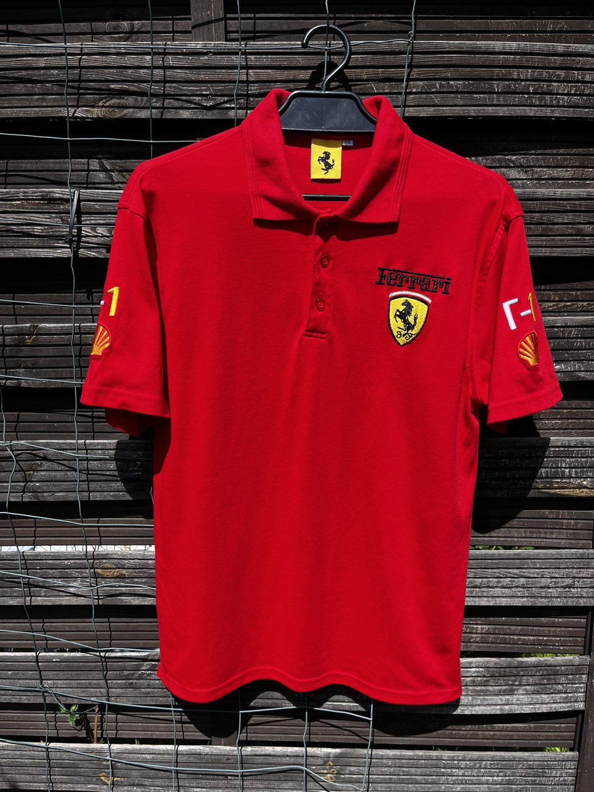 Vintage 🏎️ VINTAGE FERRARI F1 BIG LOGO NASCAR RACING STREETWEAR POLO Size US XXL / EU 58 / 5 - 3 Thumbnail