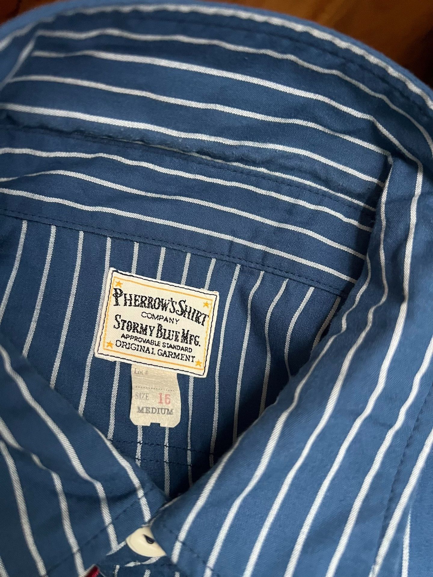 Pherrow's Pherrow’s Indigo Stripe Short Sleeve Work Shirt Size US M / EU 48-50 / 2 - 9 Thumbnail
