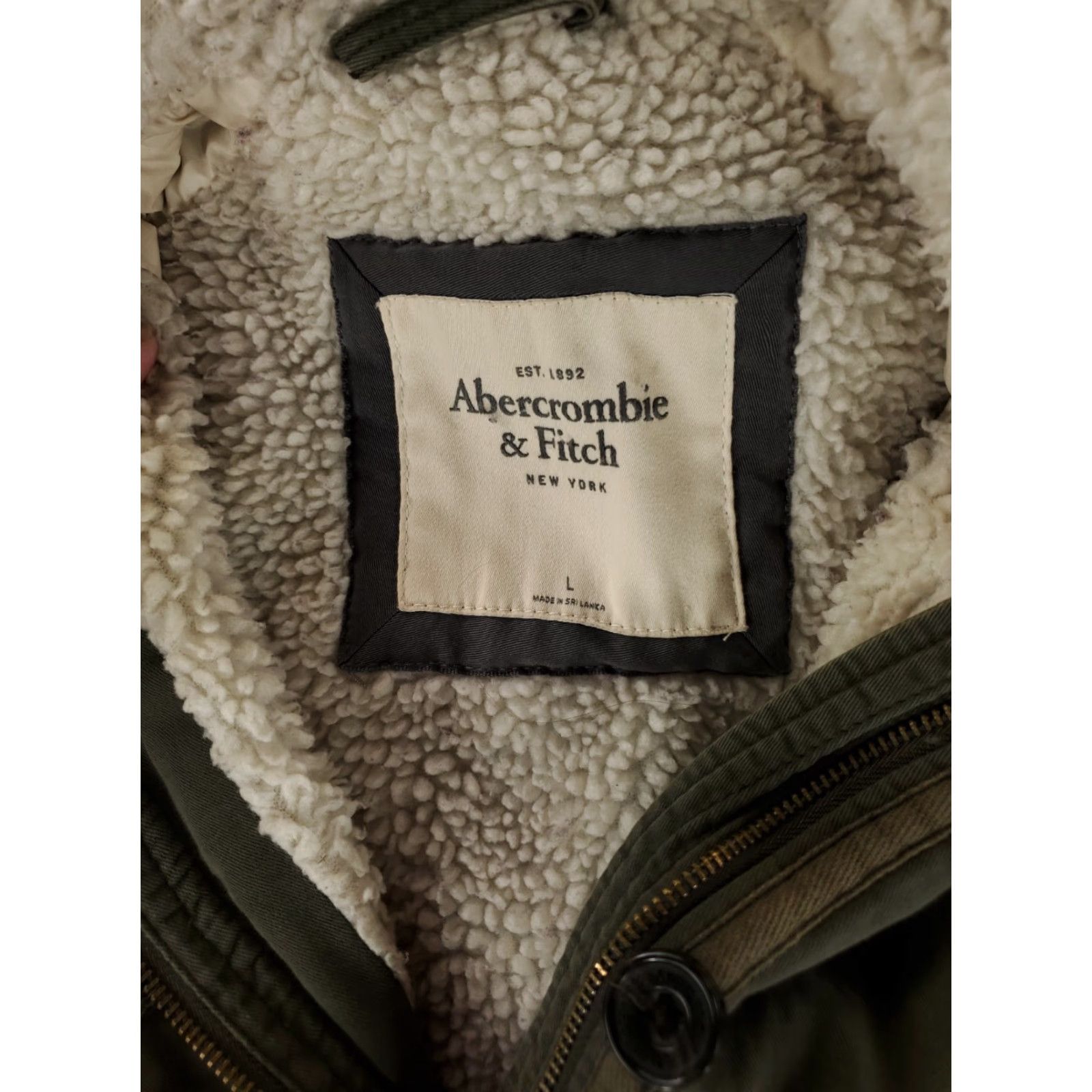 Abercrombie & Fitch Abercrombie & Fitch Military Jacket Sherpa Lined Green Hooded Womens L Jacket Size L / US 10 / IT 46 - 8 Thumbnail