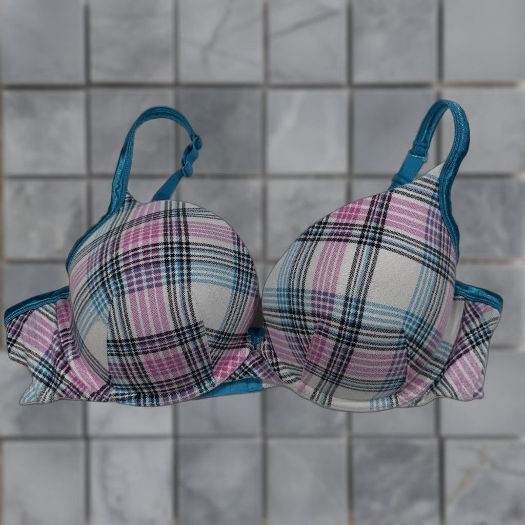 Pinko Cacique Bra Womens 42C Multicolor Plaid Underwire Padded Back Closure T-Shirt Bra Size 42C Womens Size ONE SIZE - 1 Thumbnail