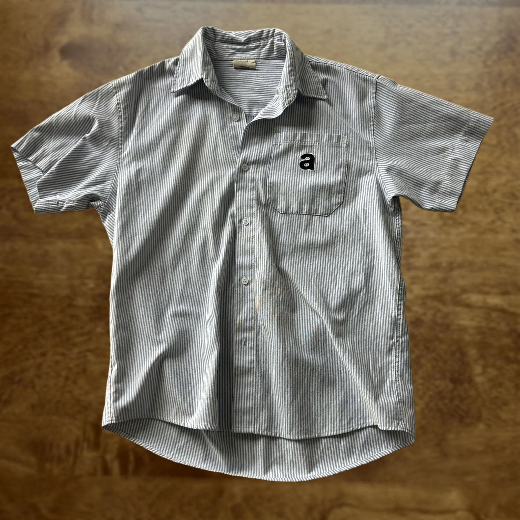 Vintage AMRISH Shirt Mens Small Blue Striped Short Sleeve Button Up Pocket Workwear Size US S / EU 44-46 / 1 - 1 Thumbnail
