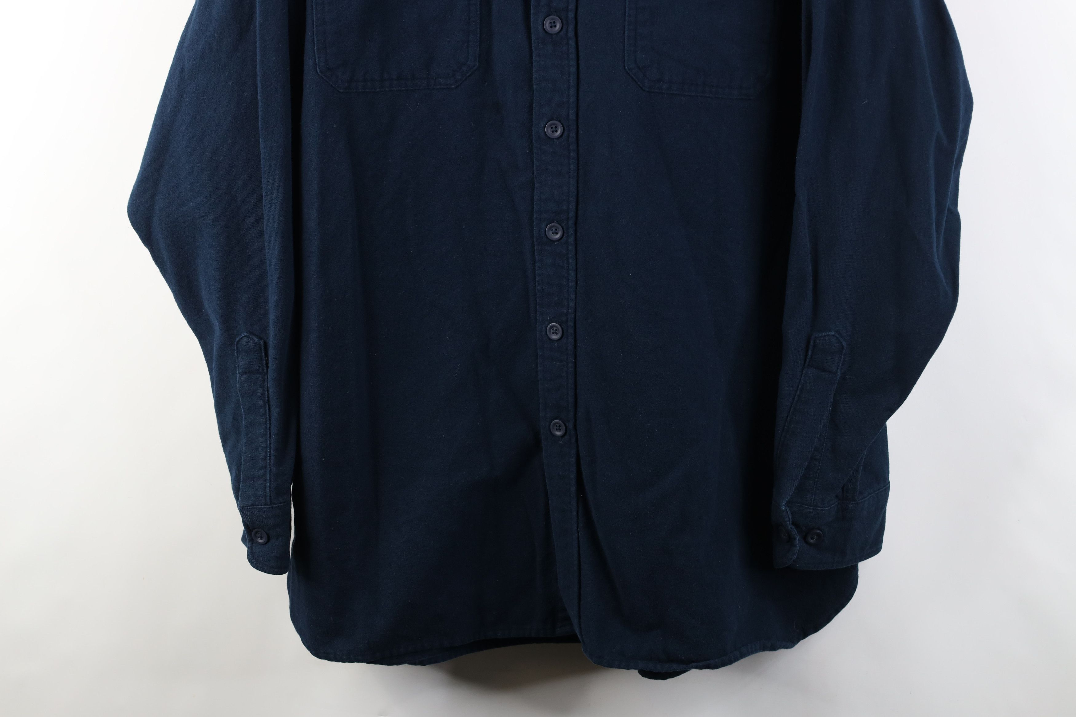 L.L. Bean Vintage 90s LL Bean Heavyweight Chamois Cloth Button Shirt Size US XL / EU 56 / 4 - 3 Thumbnail