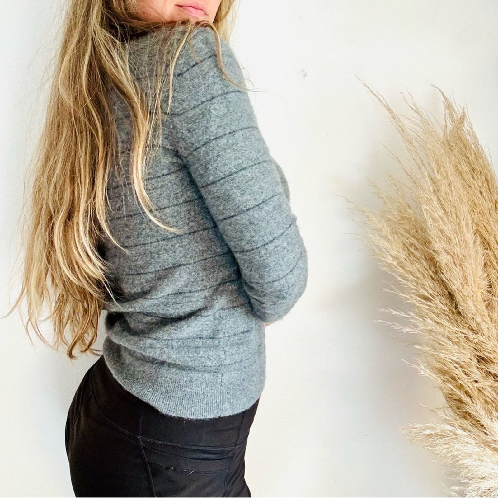 Theory THEORY Dark Light Gray Grey Cashmere $365 Pullover Sweater Size XS / US 0-2 / IT 36-38 - 4 Thumbnail