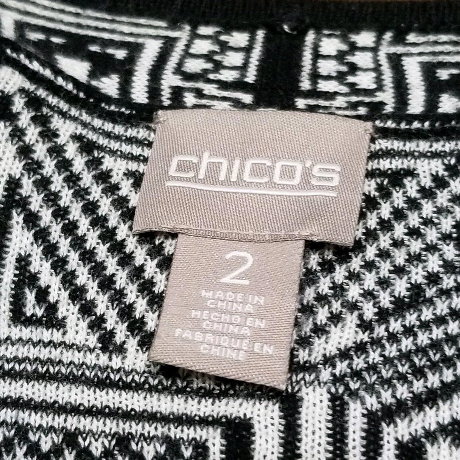 Chicos Chicos Size 2 Sweater Geometric Black And White Size Large Size XS / US 0-2 / IT 36-38 - 3 Thumbnail