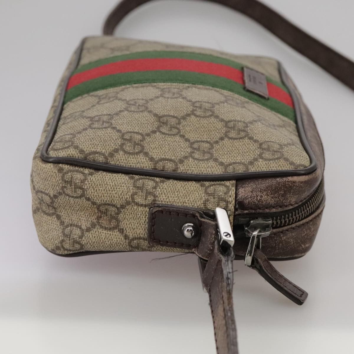 Gucci GUCCI GG Supreme Web Sherry Line Shoulder Bag Beige Silver Size ONE SIZE - 5 Thumbnail