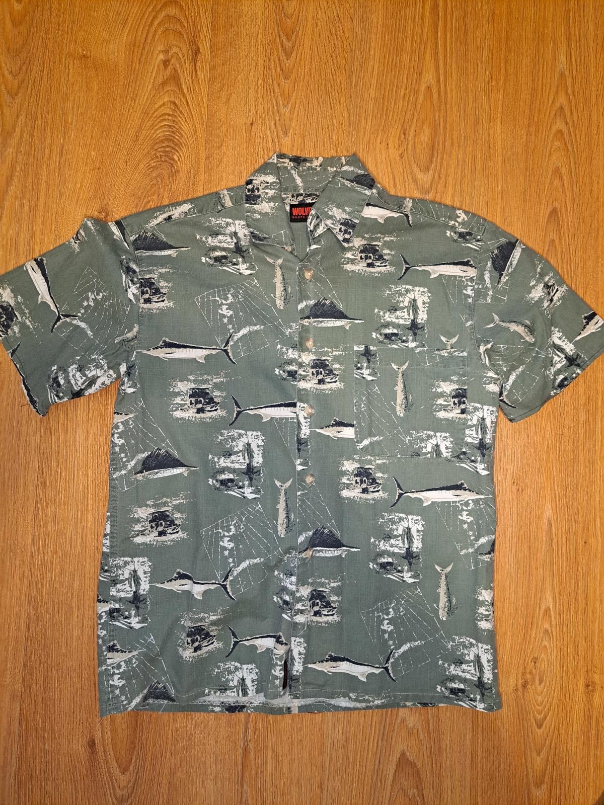 Wolverine Wolverine Button Down Shirt Mens Small Green Cotton Outdoor Size US S / EU 44-46 / 1 - 1 Thumbnail