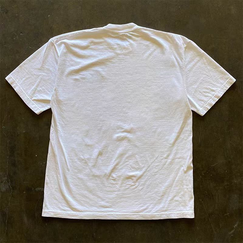 Vintage White street washed retro floral print t-shirt Size US M / EU 48-50 / 2 - 2 Thumbnail