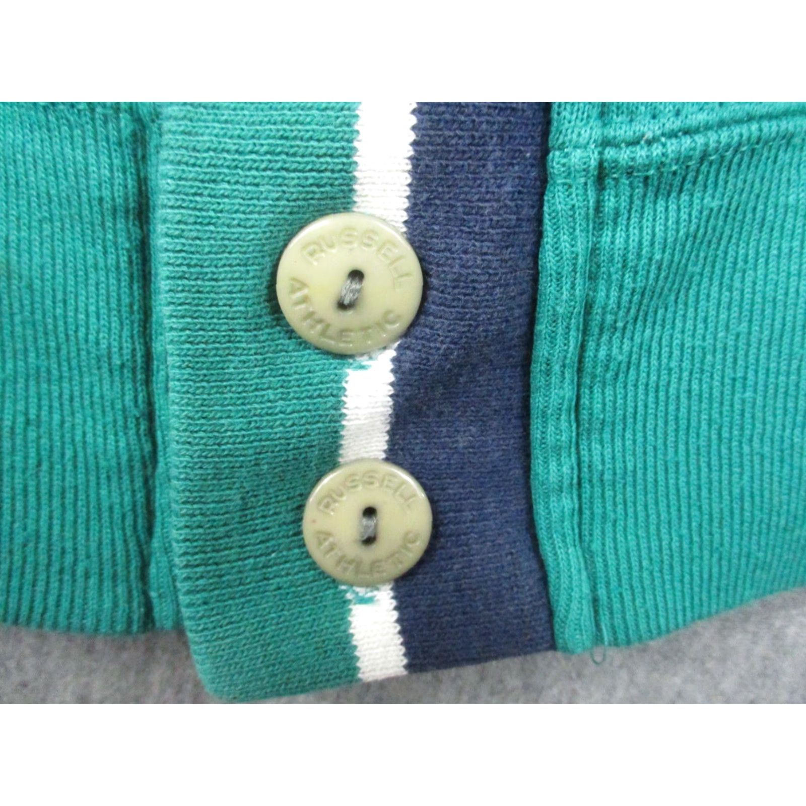 Russell Athletic VINTAGE Russell Athletic Large Green 1990s Made in USA Blank Cardigan Mens L Green 1990s Cardigan Russell Athletic Blank Cardigan Size US L / EU 52-54 / 3 - 4 Thumbnail