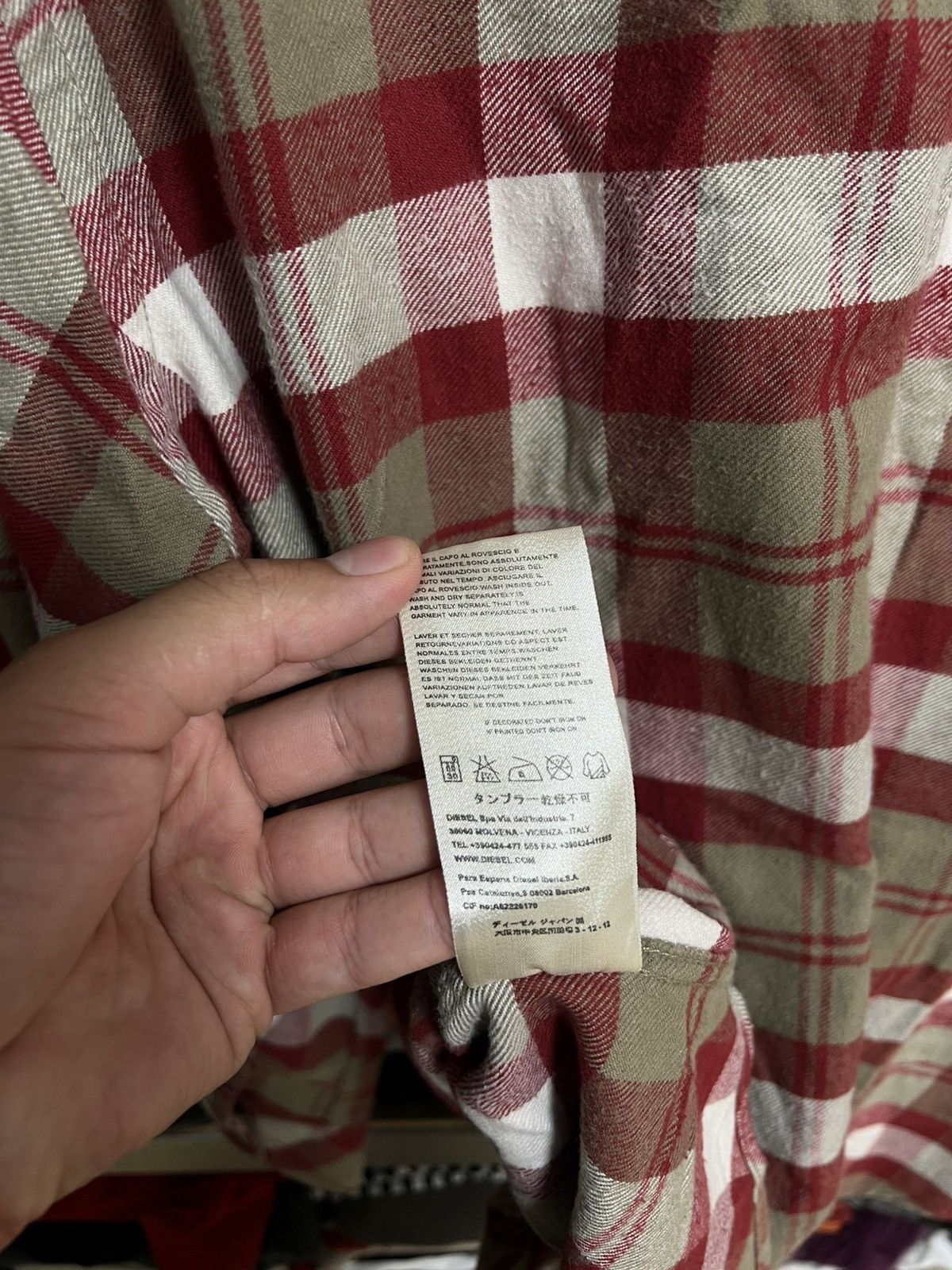 Diesel Diesel Flannel Down Red Plaid Check Button Up Shirt Size L Size US L / EU 52-54 / 3 - 12 Thumbnail