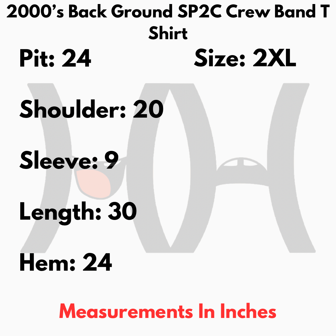 Band Tees × Vintage 2000’s Back Ground SP2C Crew Band T Shirt Size US XL / EU 56 / 4 - 5 Thumbnail