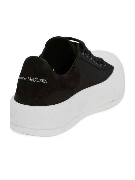 Alexander McQueen o1w1db10925 Deck Lace Up Plimsoll in Black/White Size US 5 / IT 35 - 3 Thumbnail