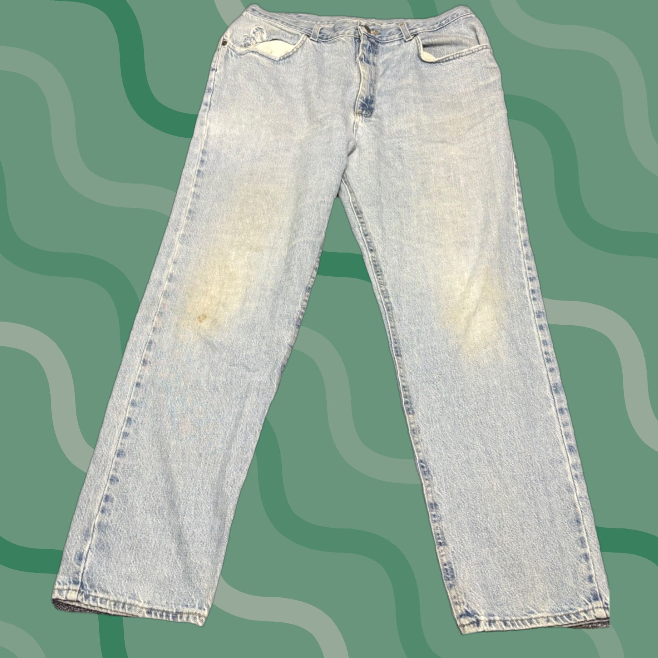 Lee VINTAGE Lee Jeans Mens 36x32 Blue Regular Straight Denim Pant O6 Size US 36 / EU 52 - 1 Thumbnail
