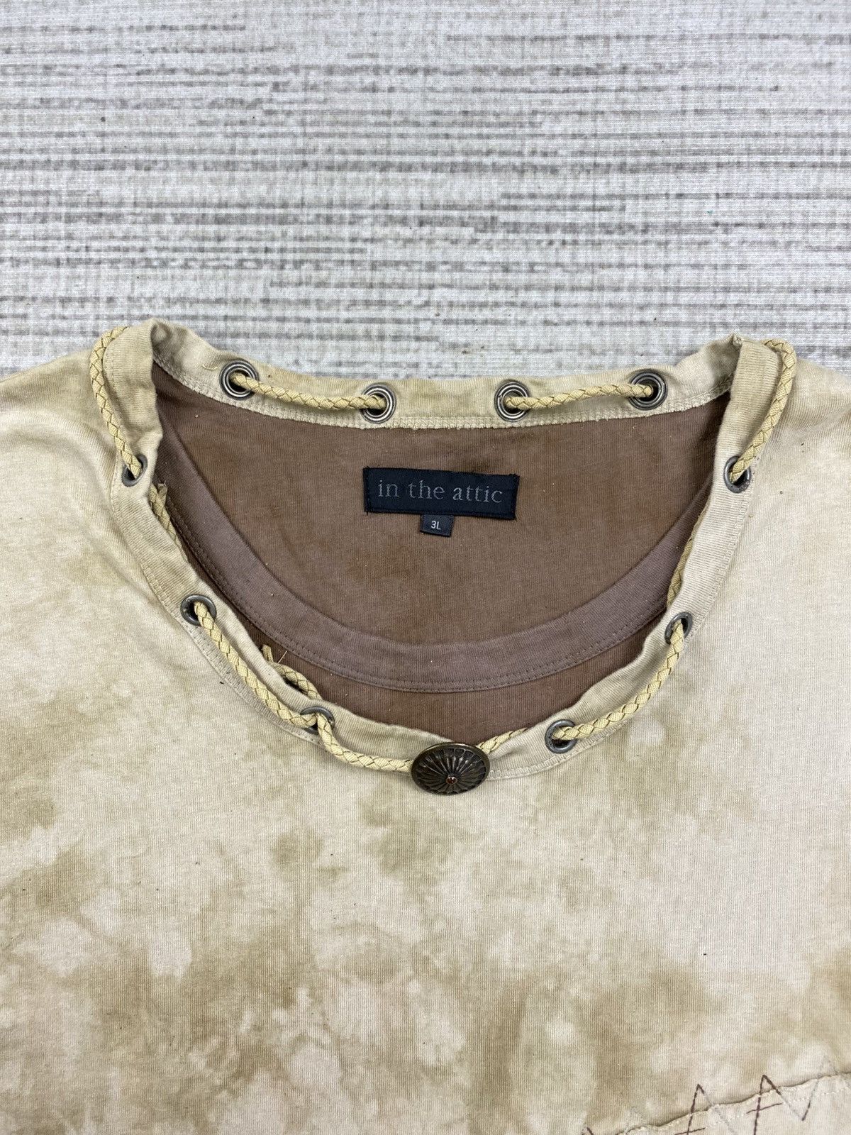 In The Attic × Vintage Vintage In The Attic Patchwork Mud Wash Punk Shirt Size US L / EU 52-54 / 3 - 5 Thumbnail