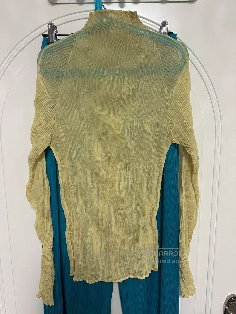 Issey Miyake Issey Miyake Main Line Willow-patterned Sheer Long-sleeve Size M / US 6-8 / IT 42-44 - 2 Thumbnail