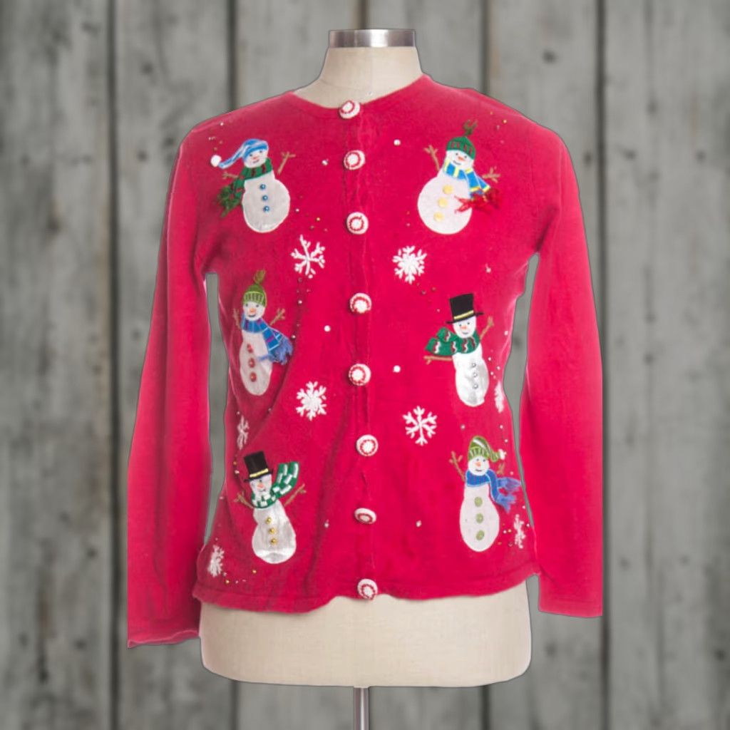 Vintage VINTAGE Designers Originals Studio Red Cardigan Shirt Mens Womens 42” Bust 23” Length XL Snowflakes Christmas Ramie Cotton M Regular Size M / US 6-8 / IT 42-44 - 1 Preview