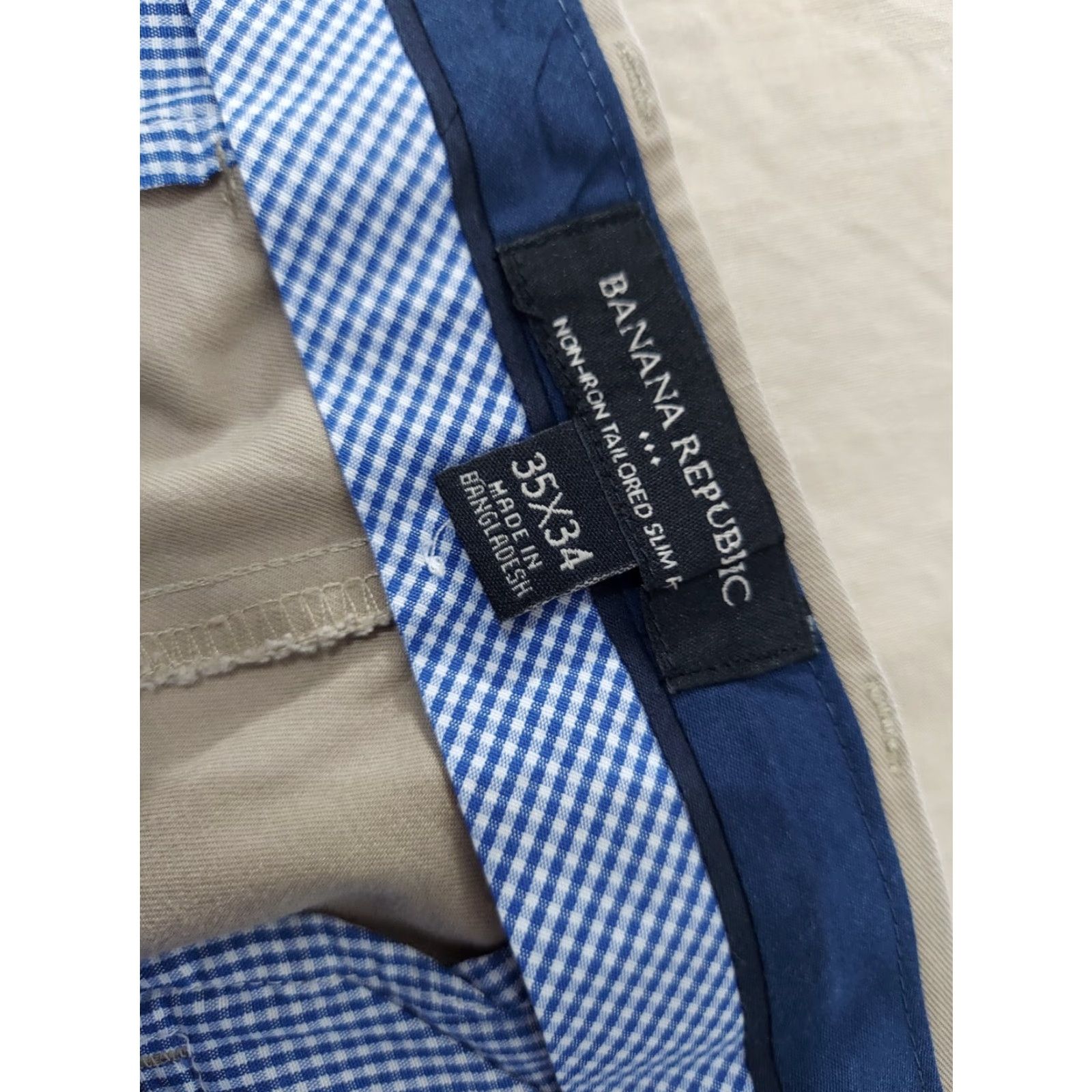 Banana Republic VINTAGE Banana Republic Mens Khaki Dress Pants 35x34 35x33 Slacks Chinos Blue Khakis Pants Mens Size US 35 - 4 Thumbnail