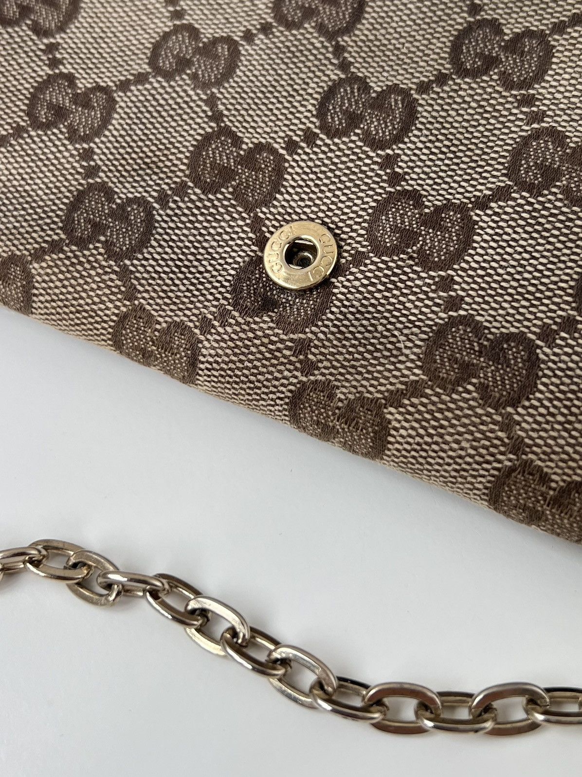 Gucci Gucci GG Monogram Vintage Canvas Clutch Chain Wallet Bag Size ONE SIZE - 14 Thumbnail