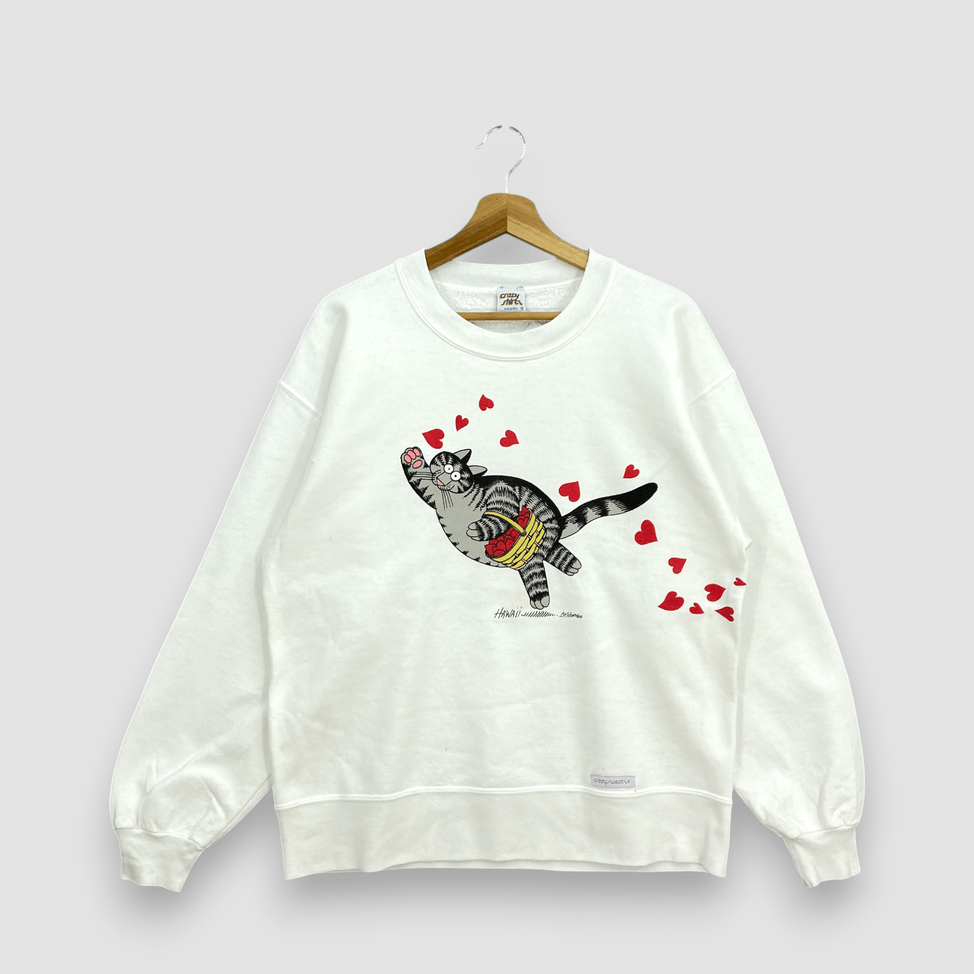 Vintage Vintage 90s Crazy Shirt B Kliban Cat Valentine Sweater Size US M / EU 48-50 / 2 - 1 Thumbnail