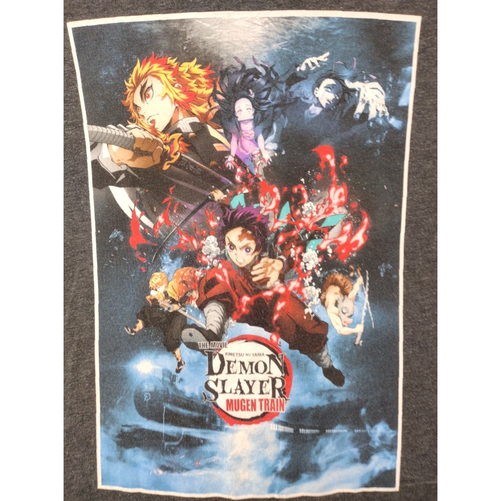 Vintage Demon Slayer Mugen Train The Movie Anime T-Shirt - Medium Black Men's Short Sleeve Graphic Shirt Size US M / EU 48-50 / 2 - 2 Thumbnail