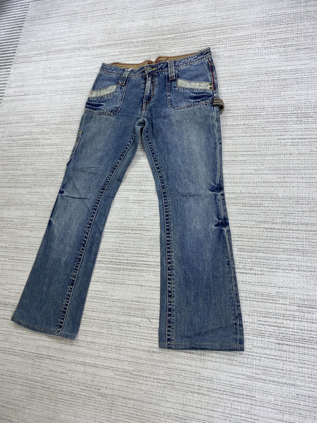 14th Addiction × Le Grande Bleu (L.G.B.) × Vintage Vintage Back Number Japan Carpenter Denim Pants Size US 31 - 4 Thumbnail