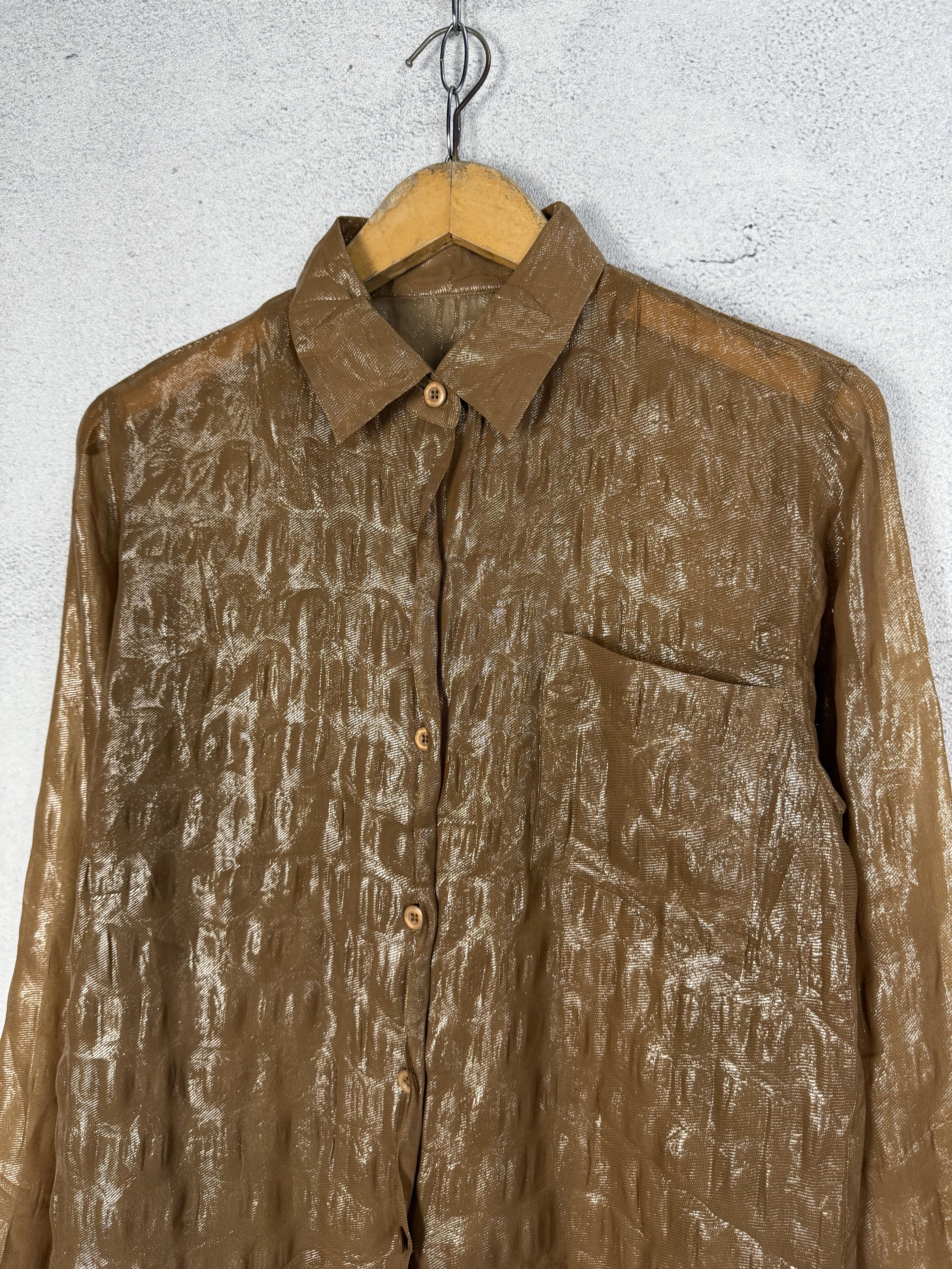Issey Miyake Vintage Issey Miyake Sheer Embossed Pattern Shirt Size US S / EU 44-46 / 1 - 10 Thumbnail