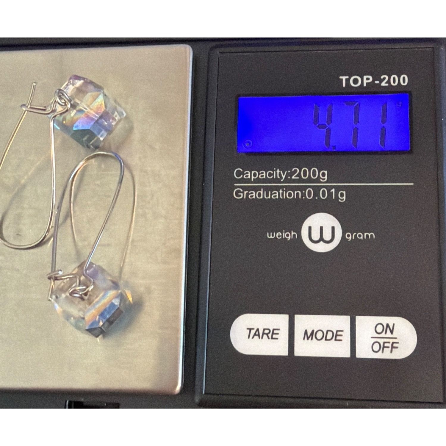 Swarovski Silver Tone Hook Earrings Swarovski Crystal Aurora Borealis Size ONE SIZE - 5 Thumbnail