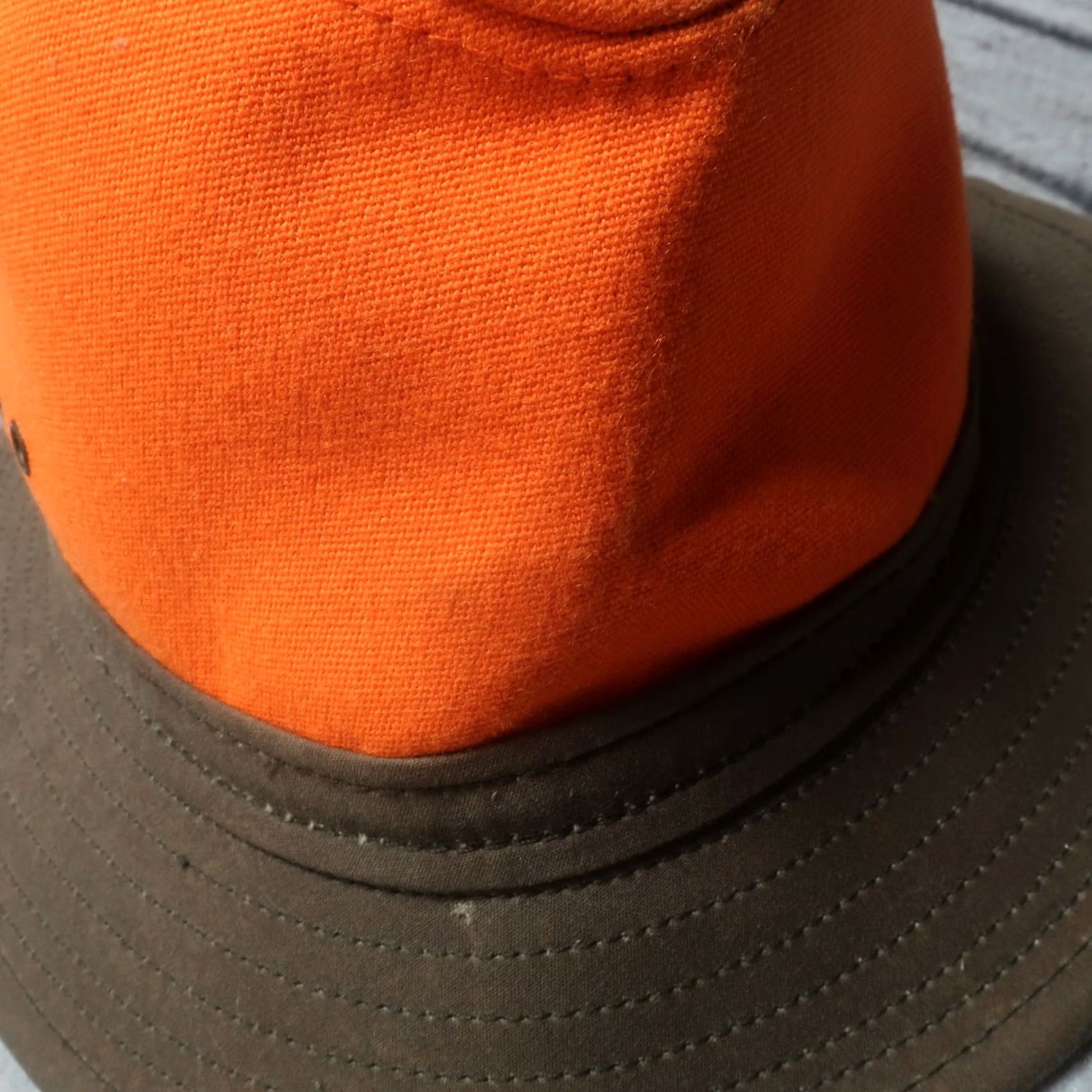 Filson VINTAGE Filson Tin Cloth Packer Hat Men Small Safety Orange USA Made 60015 Size ONE SIZE - 6 Thumbnail