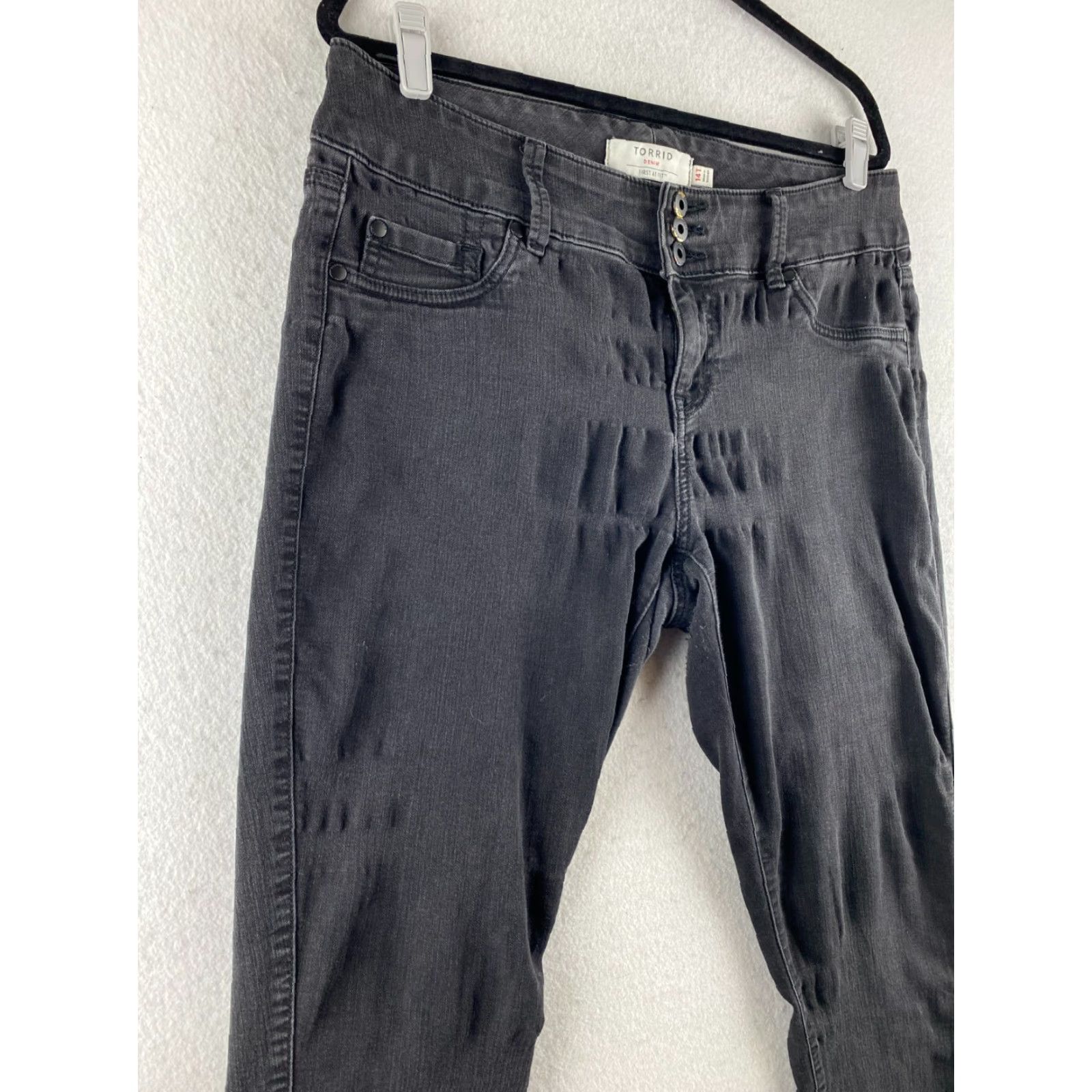 Torrid Torrid Jeans Womens 14 Tall Dark Wash Skinny 5-Pocket Denim Stretch Black Modern Vintage: No Size 36" / US 14 / IT 50 - 4 Thumbnail