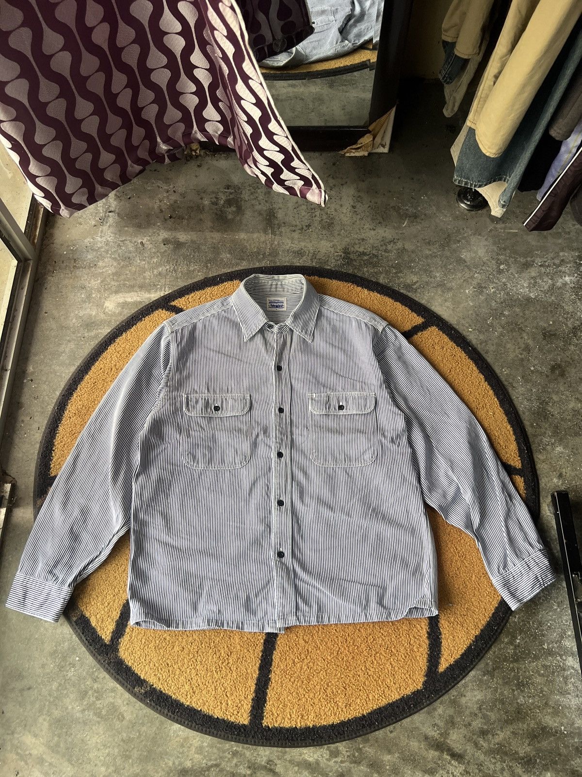 Levi's 🔥Vintage Levis Hickory Stripes Overshirt Size US M / EU 48-50 / 2 - 2 Thumbnail