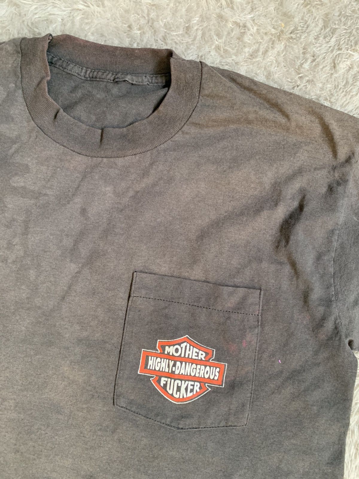 Harley Davidson Vintage 90s Sunfade Harley Davidson Pocket Tee Size US L / EU 52-54 / 3 - 2 Thumbnail