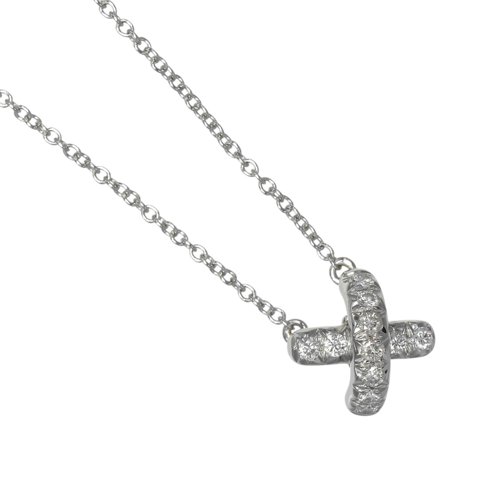 Tiffany & Co. Tiffany & Co. TIFFANY&Co. Cross Stitch Pt950 Platinum Diamond Necklace Precious Metal Necklace DUTY FREE for USA Size ONE SIZE - 1 Thumbnail
