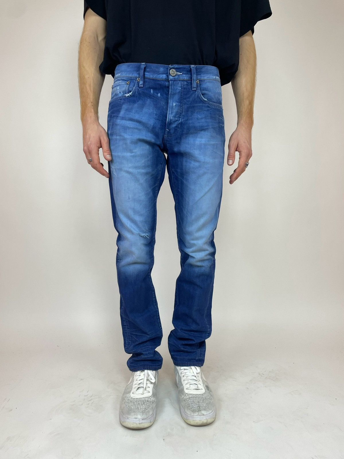 G-Star G-star RAW 3301 SLIM FLING DENIM MEDIUM AGED jeans Mens Size US 33 - 1 Thumbnail