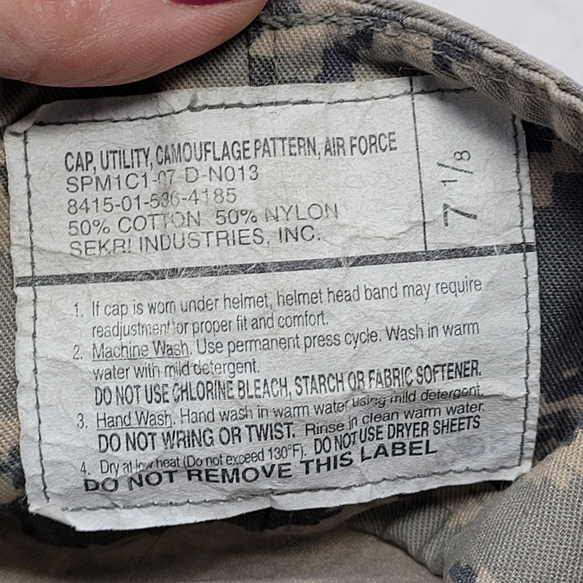 Other Unisex Air Force ABU Digital Camouflage Utility Cap Sz 7 1/8 Size ONE SIZE - 3 Thumbnail