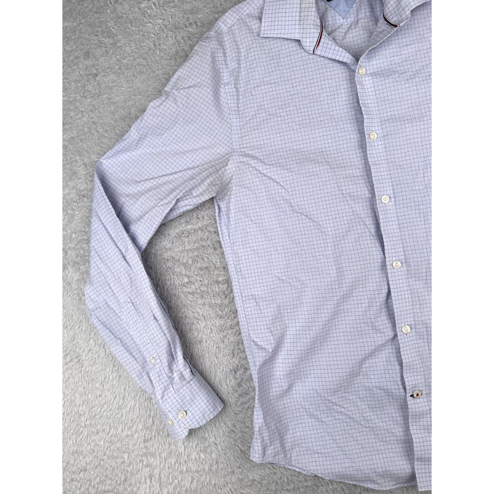Tommy Hilfiger Tommy Hilfiger Shirt Men 15 Blue Plaid Long Sleeve Slim Fit Button-Up Casual Size US M / EU 48-50 / 2 - 3 Thumbnail