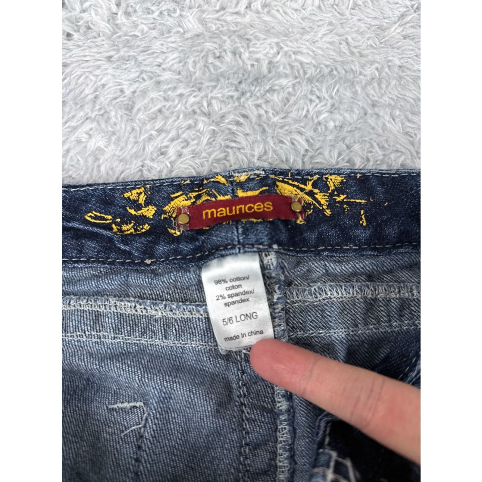 Vintage Maurices Jeans Women 5 Denim Flared Low Rise 29x33 Blue Cotton Size 27" / US 4 / IT 40 - 6 Thumbnail