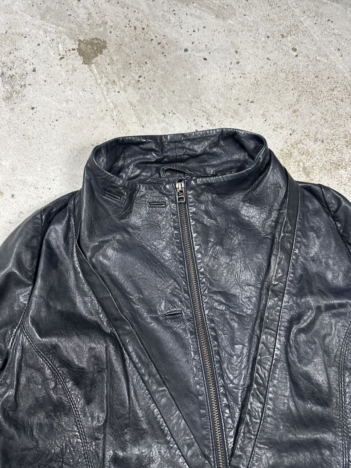 Japanese Brand × Vintage Vintage Y2K Black Leather Moto Biker Style Jacket Japanese Size US S / EU 44-46 / 1 - 8 Thumbnail