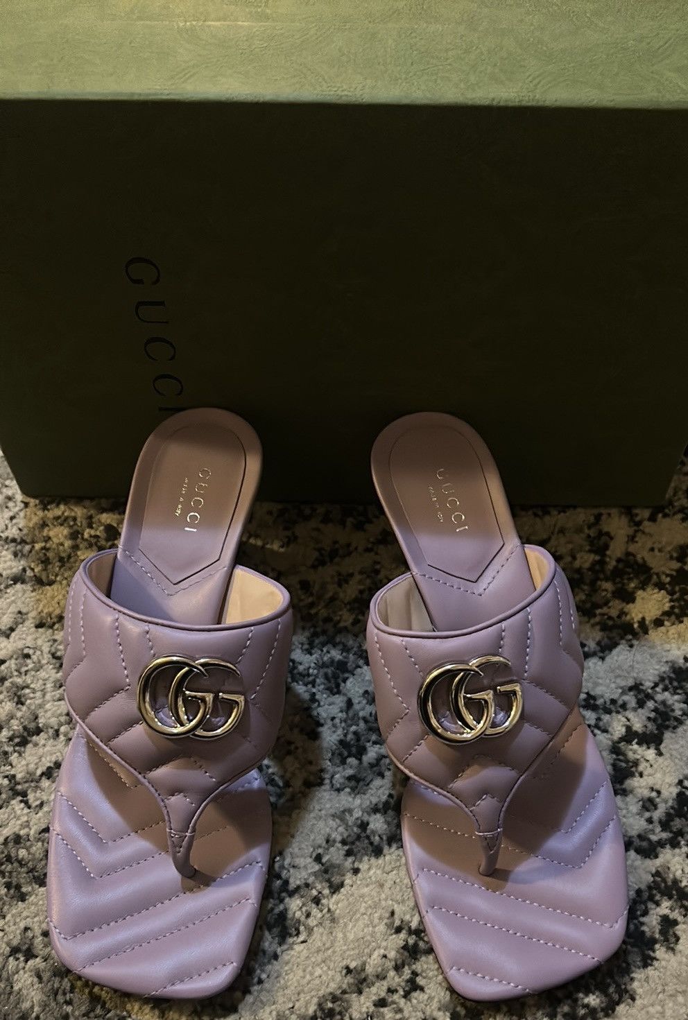 Gucci Gucci Double G Thong Sandal Mules Lavender Size US 8 / IT 38 - 3 Thumbnail